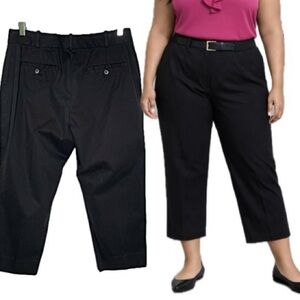 NEW Talbots Cropped Trouser Pants Petite Size 12 Black Tailored Curvy Stretch